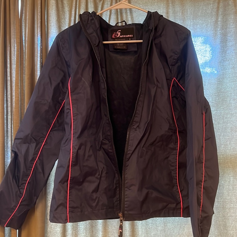 Navy blue rain coat